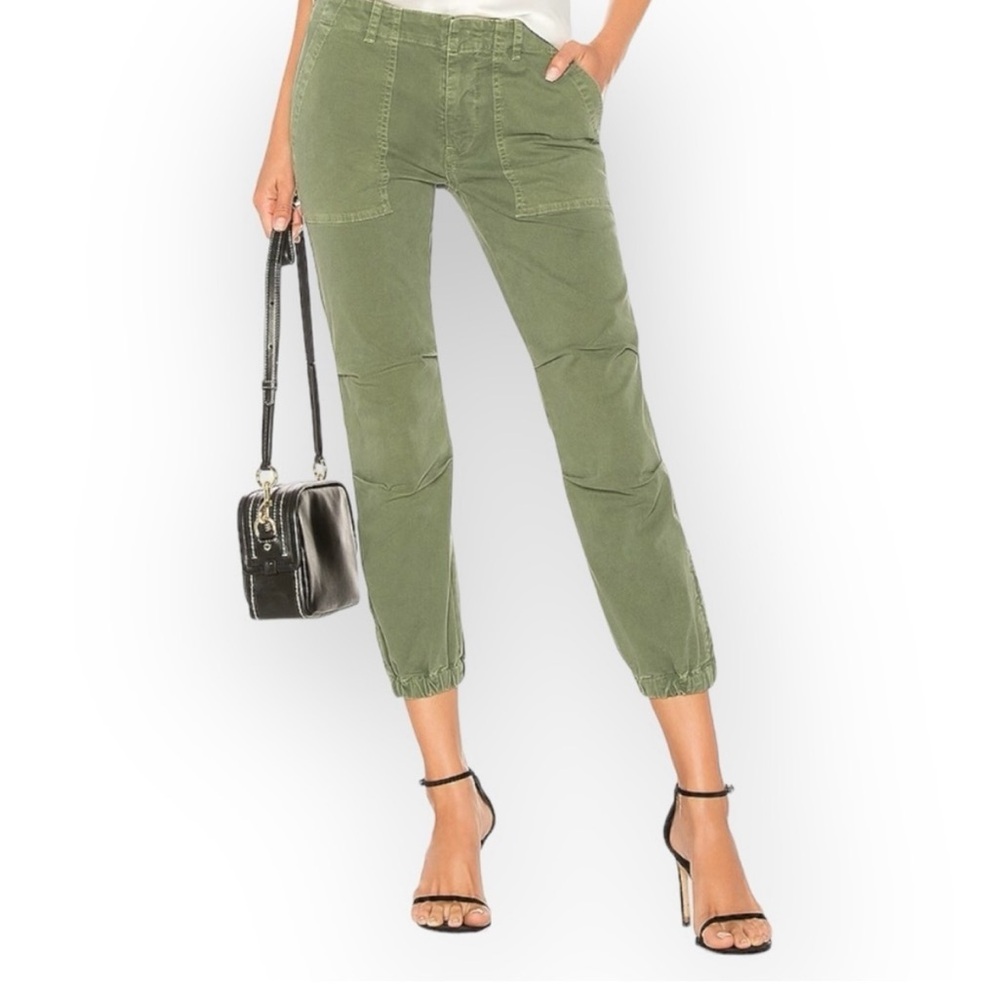 Nili Lotan Cropped  Military Pant in Camo Green 2